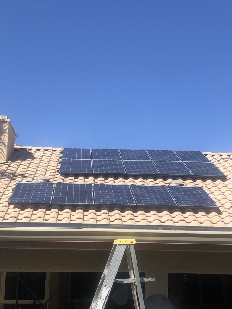 rooftop solar panel installation on a Tucson home with Tile roof